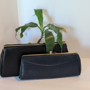 Two Vintage Kisslock Style Handbag Clutches